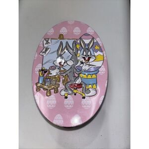 1998 Looney Tunes Egg Shaped Tin Bugs Bunny easter vintage gift